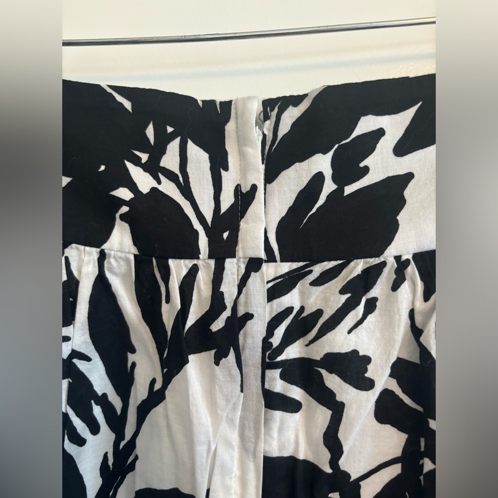 NWT Vintage Deadstock Le Chateau Cotton Black & White Leaf Print Skirt Size S - Picture 6 of 8